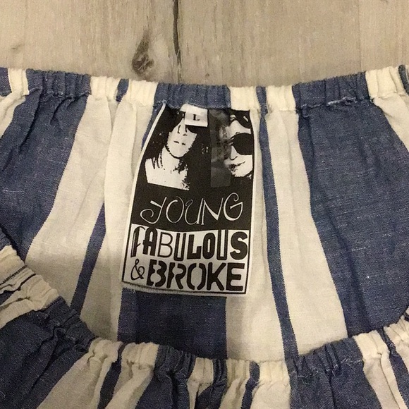 Young Fabulous & Broke Pre Loved Stripes Top in a Cotton/Linen Blend. - Picture 5 of 7